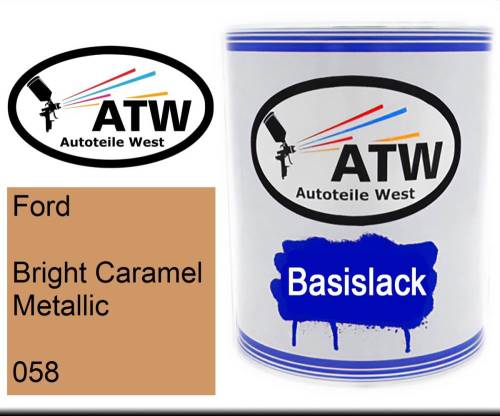 Ford, Bright Caramel Metallic, 058: 1L Lackdose, von ATW Autoteile West.